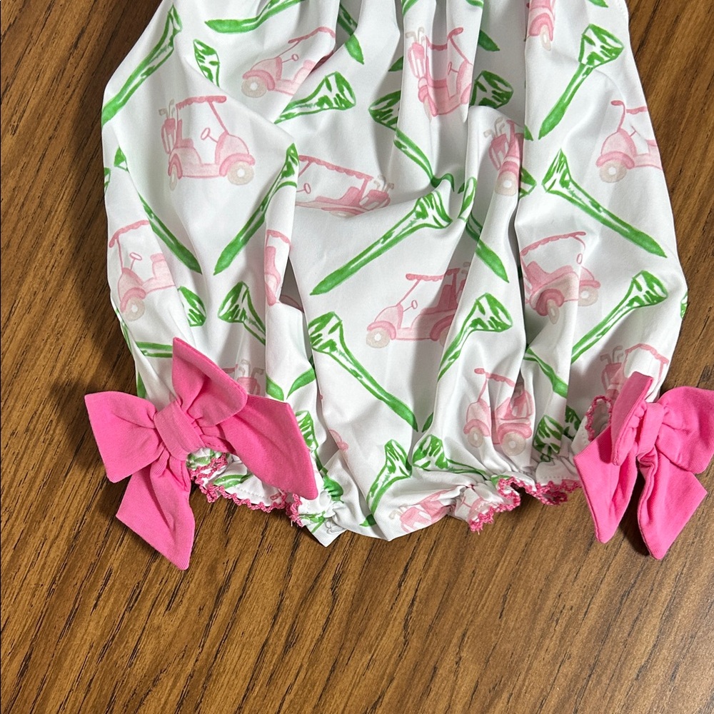 NWOT- Smocked Pink Golf Cart Bubble - Picture 3 of 8